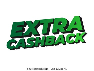 Cash back extra. design de efeito de texto com fonte extra em negrito para anúncios de mídias sociais