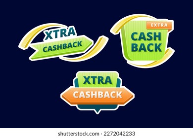 Extra Cashback label badge collection for marketing promotion