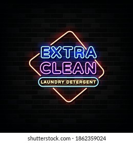 Extra saubere Neon-Zeichen-Vektorgrafik