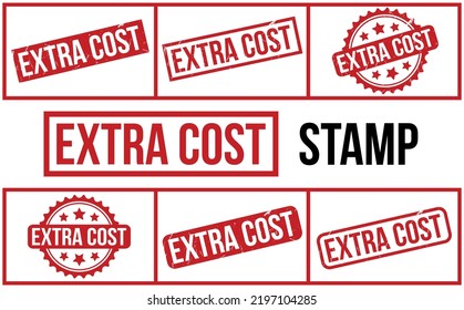 Extra Cost Rubber Stamp Set Vector