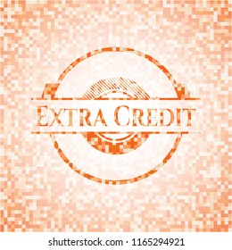 Extra Credit abstract orange mosaic emblem
