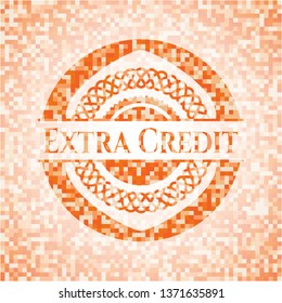 Extra Credit abstract orange mosaic emblem