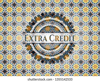 Extra Credit arabesque emblem background. arabic decoration.