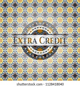 Extra Credit arabesque style badge. arabic decoration.
