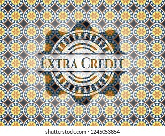 Extra Credit arabic emblem background. Arabesque decoration.