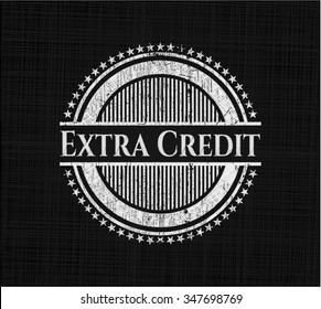 Extra Credit chalk emblem written on a blackboard