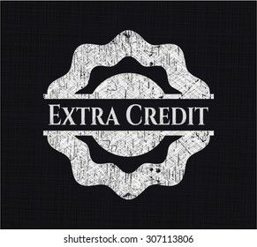 Extra Credit chalkboard emblem on black board