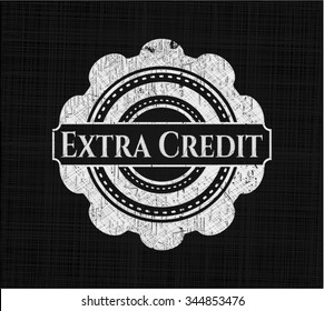 Extra Credit chalkboard emblem on black board