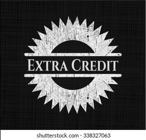 Extra Credit chalkboard emblem written on a blackboard