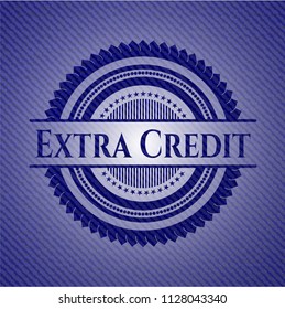 Extra Credit emblem with jean background
