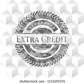 Extra Credit grey emblem with cube white background