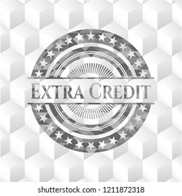 Extra Credit grey emblem with cube white background