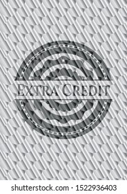 Extra Credit silver shiny badge. Scales pattern. Vector Illustration. Detailed.