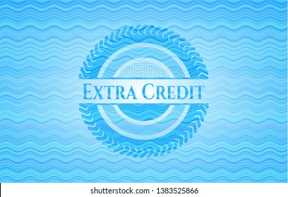 Extra Credit sky blue water wave style badge. Vector Illustration. Detailed.