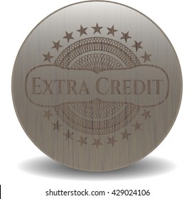 Extra Credit wood icon or emblem