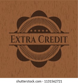 Extra Credit wooden emblem. Retro