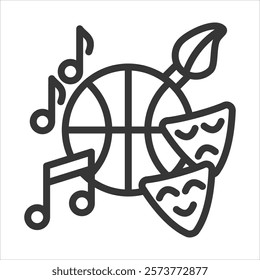 Extra Curricular Activities Outline Icon Vector Illustration