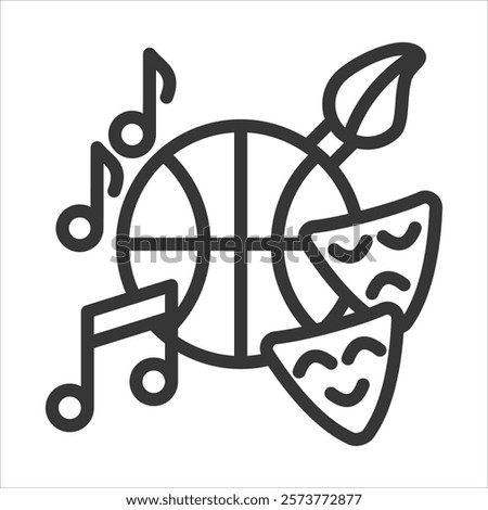 Extra Curricular Activities Outline Icon Vector Illustration