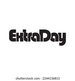 EXTRA DAY text design vector isolated on white background.