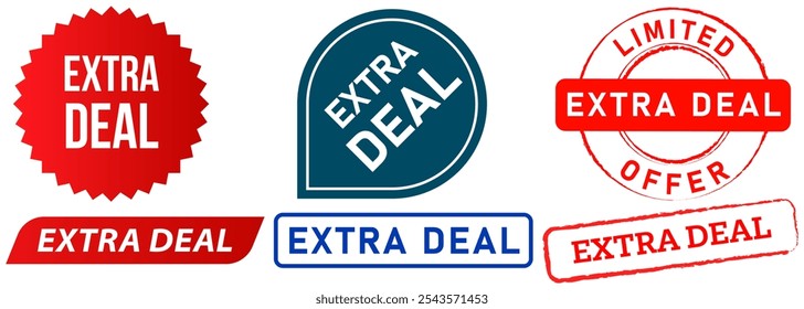 Selo extra oferta limitada mais estranha promoção desconto selo emblema distintivo colorido marca d'água anúncios loja publicidade ícone de design ícone conjunto coleção