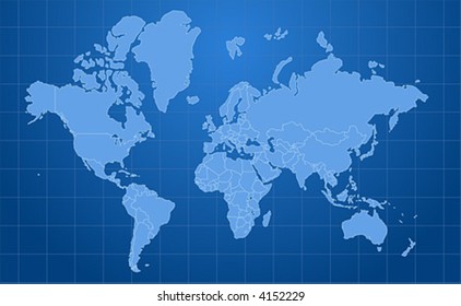 Extra detailed border map of the world