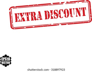 Extra Discount Red Grunge Rubber Stamp On White Background. Vector