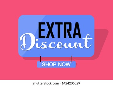 Extra Discount tag, sale banner design template, vector illustration