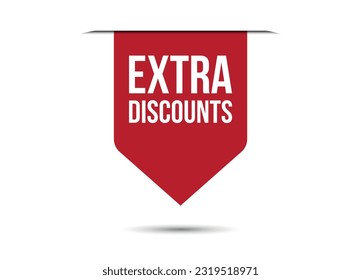extra discounts red banner design vector illustration
