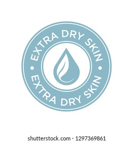 Extra dry skin icon. Label with skin type indicator for personal care products.