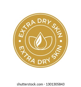 Extra dry skin icon. Label with skin type indicator for personal care products.