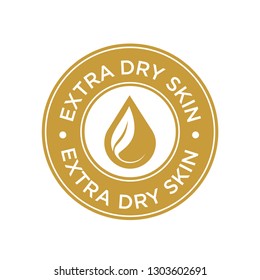 Extra dry skin icon. Label with skin type indicator for personal care products.