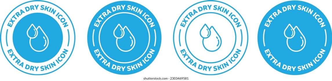 Extra dry skin icon set on white background.