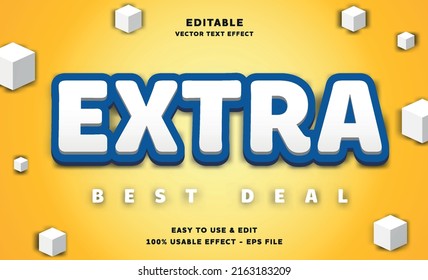 extra editable text effect with modern and simple style, usable for logo or campaign title