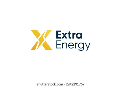 Leyenda eléctrica x logotipo de pernos de energía adicionales