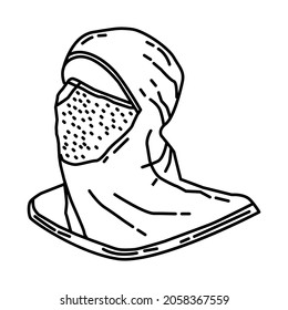 Extra Flash Hood Part of Firefighter Accessories and Equipment Device Hand Drawn Icon Set Vector.
