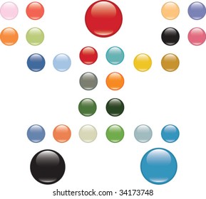 extra glossy buttons set. vector