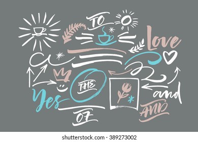 Extra graphic elements for Sunny Script. Chalk lettering