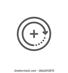 Extra hour, extra time color, line, outline vector sign, linear style pictogram isolated on white. Symbol, logo illustration