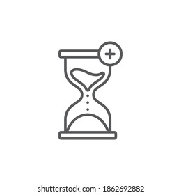 Hora extra, color de tiempo extra, línea, señal de vector contorno, pictograma de estilo lineal aislado en blanco. Símbolo, ilustración de logotipo