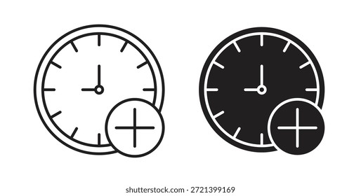 Conjunto de concepto de icono de horas extra. Colección de íconos simple