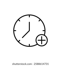 Extra hours icon Flat illustration sign