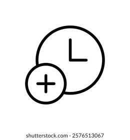 Extra hours icon Outline vector for web ui