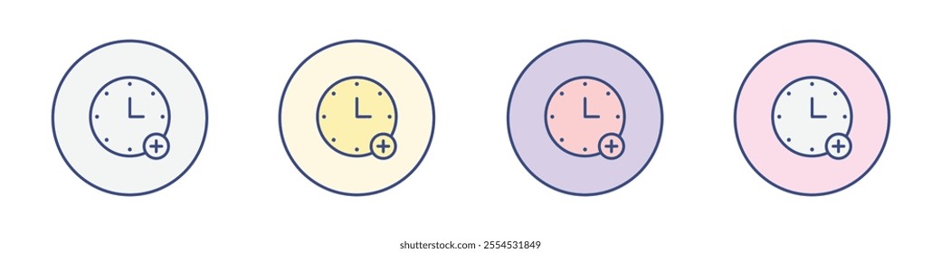 Extra hours icon Thin line flat illustration