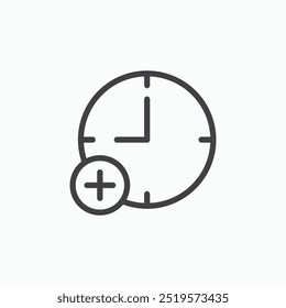 Icono de línea simple de horas extra en estilo de línea.