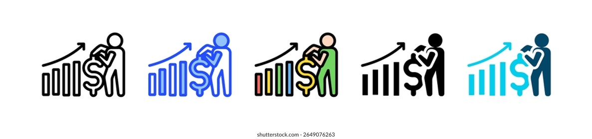 Colección De Iconos De Ingresos Adicionales Con Múltiples Estilos