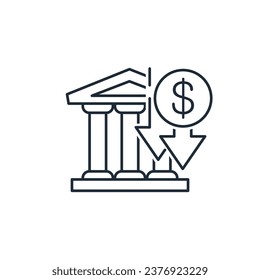 Extra income. Vector linear icon isolated on white background.