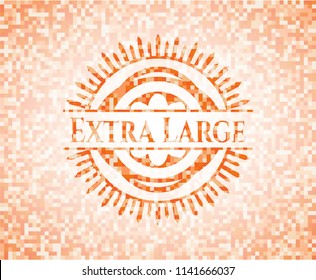 Extra Large abstract emblem, orange mosaic background