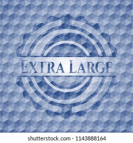 Extra Large blue hexagon badge.