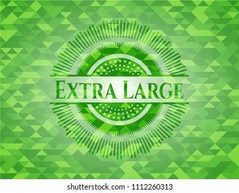 Extra Large green emblem. Mosaic background