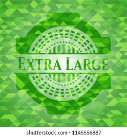 Extra Large green emblem. Mosaic background